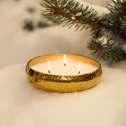 Marco Paul Scented 3 Wick Candle Dish - Gold - thumbnail 3