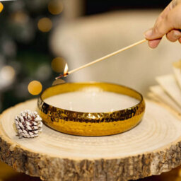 Marco Paul Scented 3 Wick Candle Dish - Gold - thumbnail 4