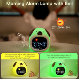 Puppy Alarm Clock 4.87 Inch Sleep Training Clock Touch Night Light For Children Bedroom - thumbnail 4