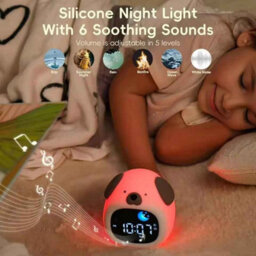 Puppy Alarm Clock 4.87 Inch Sleep Training Clock Touch Night Light For Children Bedroom - thumbnail 3