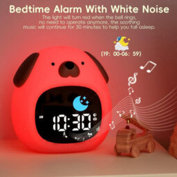 Puppy Alarm Clock 4.87 Inch Sleep Training Clock Touch Night Light For Children Bedroom - thumbnail 5