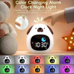 Puppy Alarm Clock 4.87 Inch Sleep Training Clock Touch Night Light For Children Bedroom - thumbnail 2