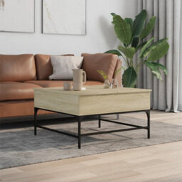 Berkfield Coffee Table Sonoma Oak 80X80X45 Cm Engineered Wood And Metal - thumbnail 3