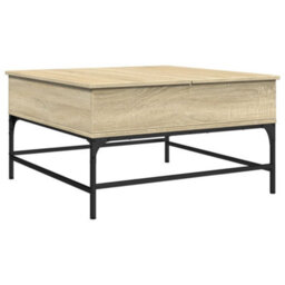 Berkfield Coffee Table Sonoma Oak 80X80X45 Cm Engineered Wood And Metal - thumbnail 2