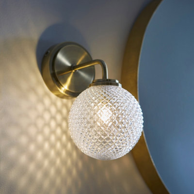 Litecraft Merrilyn Antique Brass Bathroom Wall Light - image 1