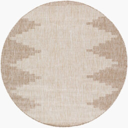 Livabliss Round Eagean-Global Cream Beige Brown In- & Outdoor Rug 160 X 160 Cm Easy Care, Non Shedding - thumbnail 1