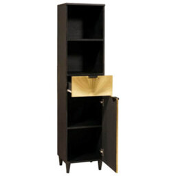 Walplus Bathroom Cabinet With Drawer Black And Gold 38 X 33 X 160 Cm - thumbnail 2
