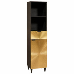 Walplus Bathroom Cabinet With Drawer Black And Gold 38 X 33 X 160 Cm - thumbnail 1