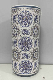 Minster 18 Inch Umbrella Stand - L20 X W20 X H46 Cm - Blue/white - thumbnail 1