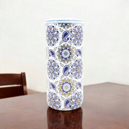 Minster 18 Inch Umbrella Stand - L20 X W20 X H46 Cm - Blue/white - thumbnail 3