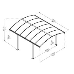 Palram - Canopia Tucson Grey Rectangular Garden Gazebo, (W)4.3M (D)3.59M - thumbnail 8
