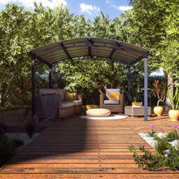Palram - Canopia Tucson Grey Rectangular Garden Gazebo, (W)4.3M (D)3.59M - thumbnail 1