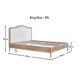 Lille Oak Upholstered Bed - King Bed Frame Only - thumbnail 3