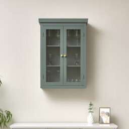 Melody Maison Green Glass Fronted Wall Cabinet 75Cm X 57Cm - thumbnail 4