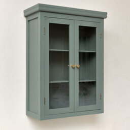 Melody Maison Green Glass Fronted Wall Cabinet 75Cm X 57Cm - thumbnail 6