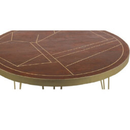 Wyld Haus Bandung Dark Mango Wood And Gold Round Dining Table - thumbnail 6