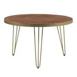 Wyld Haus Bandung Dark Mango Wood And Gold Round Dining Table - thumbnail 3