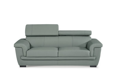 Genuine Leather Grey 3 Seater Sofa - image 1