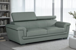 Genuine Leather Grey 3 Seater Sofa - thumbnail 2
