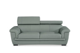 Genuine Leather Grey 3 Seater Sofa