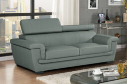 Genuine Leather Grey 3 Seater Sofa - thumbnail 3
