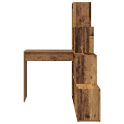 Berkfield Corner Desk Old Wood 101.5 X 149.5 X 149.5 Cm Engineered Wood - thumbnail 4
