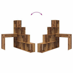 Berkfield Corner Desk Old Wood 101.5 X 149.5 X 149.5 Cm Engineered Wood - thumbnail 9