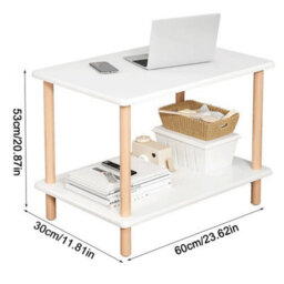 White Narrow Side Table Living Room Bedside End Table - thumbnail 2