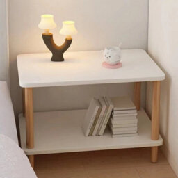 White Narrow Side Table Living Room Bedside End Table