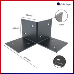 Gezu Impex Pergola Floor Bracket Anthracite Grey - Fence Post Corner Bolt Down Bracket - 71X71mm (Pack Of 8) - thumbnail 2