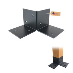Gezu Impex Pergola Floor Bracket Anthracite Grey - Fence Post Corner Bolt Down Bracket - 71X71mm (Pack Of 8)