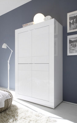 FurniComp LTD Furnicomp Selene Large 4 Door White Gloss Tall Sideboard/highboard - image 1