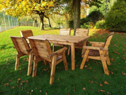 Charles Taylor Trading Six Seater Rectangular Table Set With Cushions - W290 X D245 X H98 - Fully Assembled - Green - thumbnail 6
