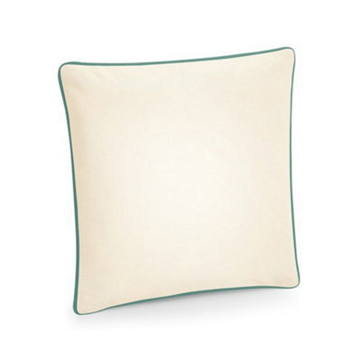 Westford Mill Cotton Piped Cushion Cover Natural/sage Green (One Size)