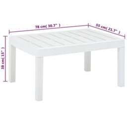 Walplus Garden Table White 78X55X38 Cm Plastic - thumbnail 5