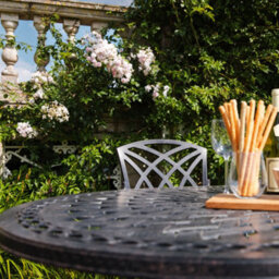 Lazy Susan June Antique Bronze 4 Seater Metal Garden Furniture Set - thumbnail 3