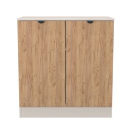 Varese 2 Door Matt Kashmir Oak Effect Storage Cabinet (H)78.5Cm X (W)74Cm X (D)38.5Cm - thumbnail 2