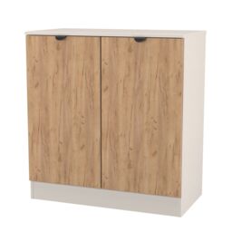 Varese 2 Door Matt Kashmir Oak Effect Storage Cabinet (H)78.5Cm X (W)74Cm X (D)38.5Cm - thumbnail 3