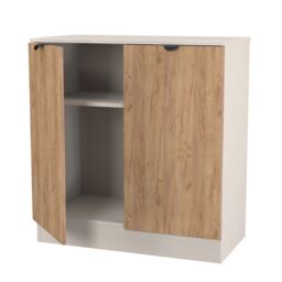 Varese 2 Door Matt Kashmir Oak Effect Storage Cabinet (H)78.5Cm X (W)74Cm X (D)38.5Cm - thumbnail 4