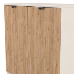 Varese 2 Door Matt Kashmir Oak Effect Storage Cabinet (H)78.5Cm X (W)74Cm X (D)38.5Cm - thumbnail 6