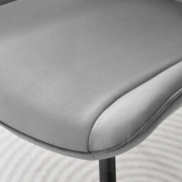 Furniturebox Set Of 2 Dining Chairs - Pesaro Modern Dining Chairs - Grey Velvet Black Leg Dining Chairs - Kitchen Dining Room Chairs - thumbnail 7