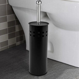 Black Stainless Steel Toilet Brush And Holder Free Standing Bathroom Brush - thumbnail 4