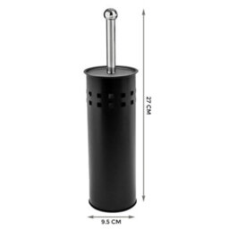 Black Stainless Steel Toilet Brush And Holder Free Standing Bathroom Brush - thumbnail 3