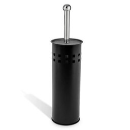 Black Stainless Steel Toilet Brush And Holder Free Standing Bathroom Brush - thumbnail 1