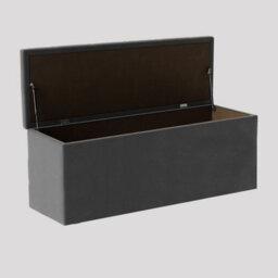 180Cm Luna Chesterfield Ottoman Storage Box - Steel Grey Plush Velvet Upholstered Blanket Box - thumbnail 2