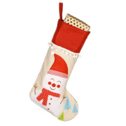 Dibor Natural Snowman Pom Pom Xmas Christmas Gift Bag Christmas Stocking For Kids - thumbnail 2