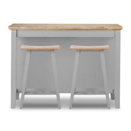 Statement Furniture Florence Dove Grey Breakfast Bar Kitchen Island With Shelves - thumbnail 6