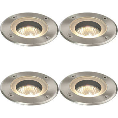 4 Pack Marine Grade Ip65 Round Ground Light - 50W Gu10 - Stainless Steel - image 1