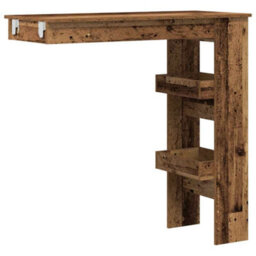 Berkfield Wall Bar Table Old Wood 102X45X103.5 Cm Engineered Wood - thumbnail 2