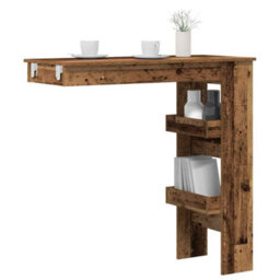 Berkfield Wall Bar Table Old Wood 102X45X103.5 Cm Engineered Wood